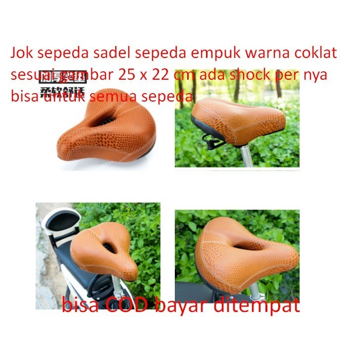 Jok Sepeda Sadel Sepeda Empuk Warna Coklat Sesuai Gambar 25 X 22 Cm Ada Sho Per Nya Bisa Untuk Sem