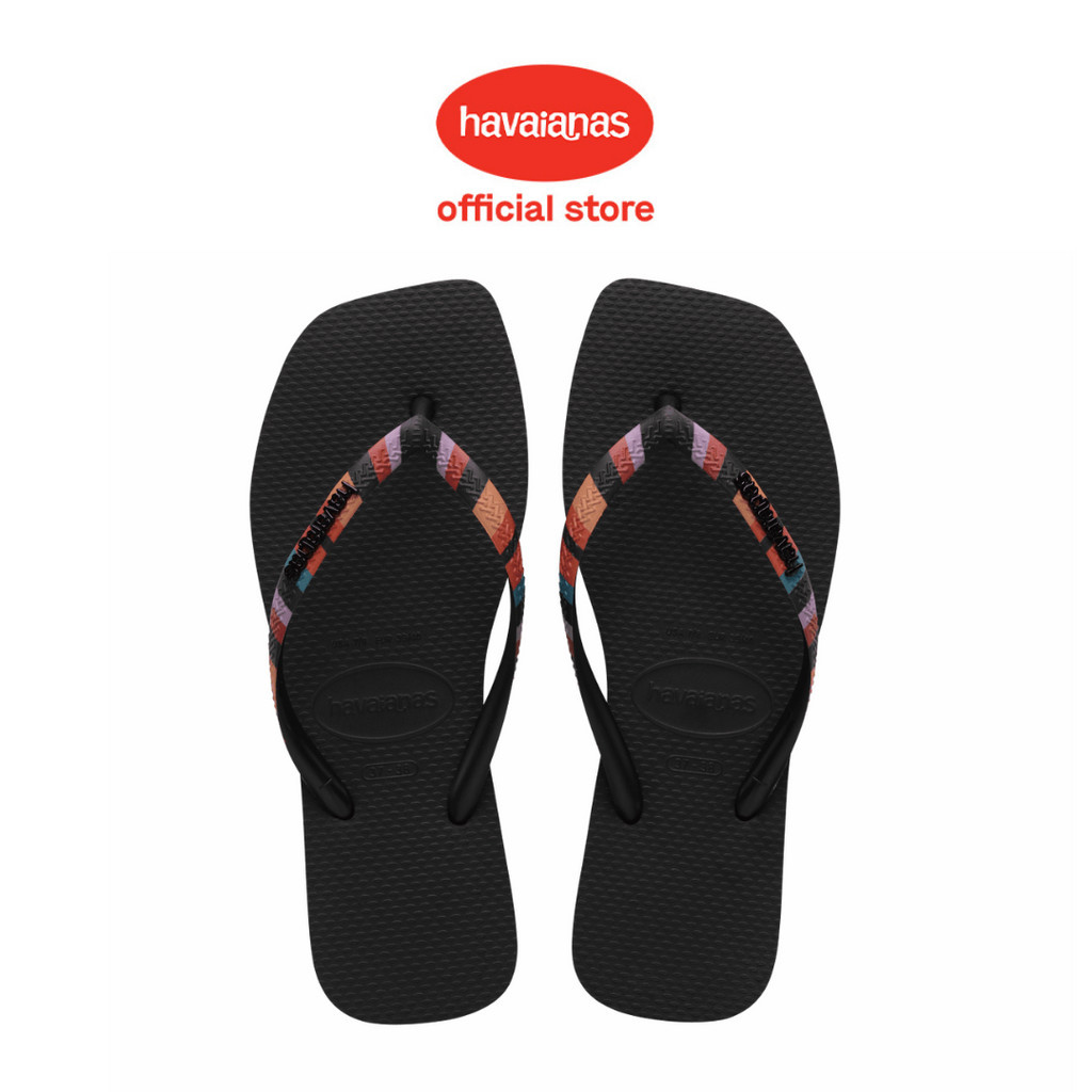 Havaianas 0090 Slim Square Patchwork - Black - Sandal Wanita