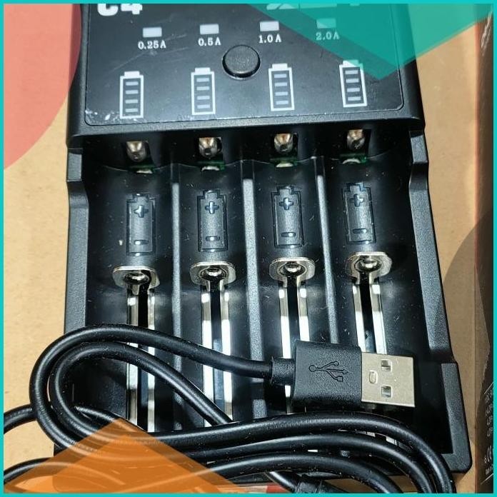 charger awt c4 original baterai aa aaa 26650, 22650, 18650, 17670 16no