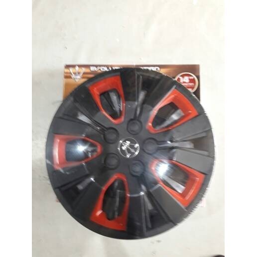 [Ori] Dop Velg Ukuran Ring 14 Hitam Combinasi Merah Diskon