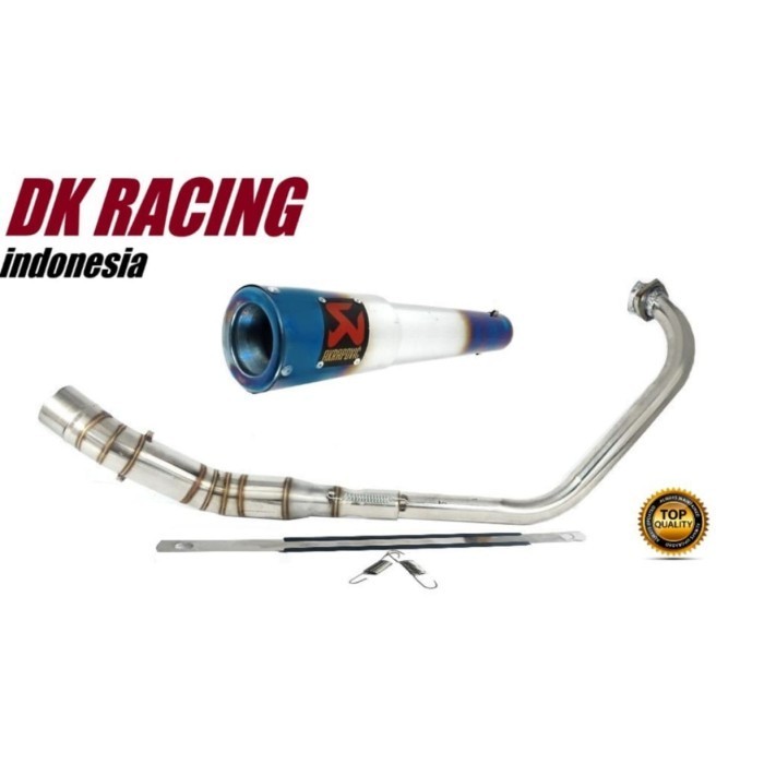 ✅New Ori Knalpot Racing Akrapovic Biru Yamaha Vixion Fullsystem Limited