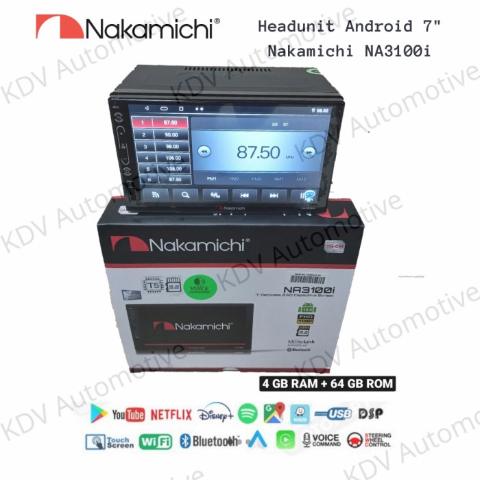 ✨Ori Headunit Android Nakamichi Na 3100I 7 Inch Ram 4/64 Gb Berkualitas