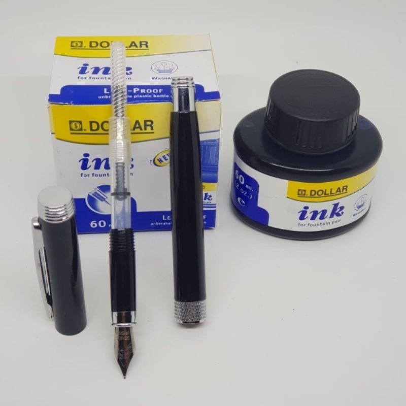 

Paket Hemat Fountain Pen A8 (TB) + INK Dollar Blue 60ML 10PCS