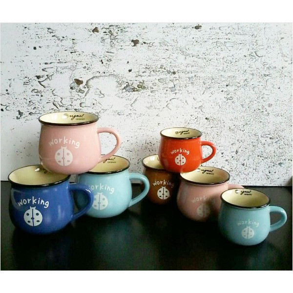 GELAS MUG KERAMIK WARNA-WARNI PASTEL UKURAN BESAR/MUG CANTIK/MUG LUCU
