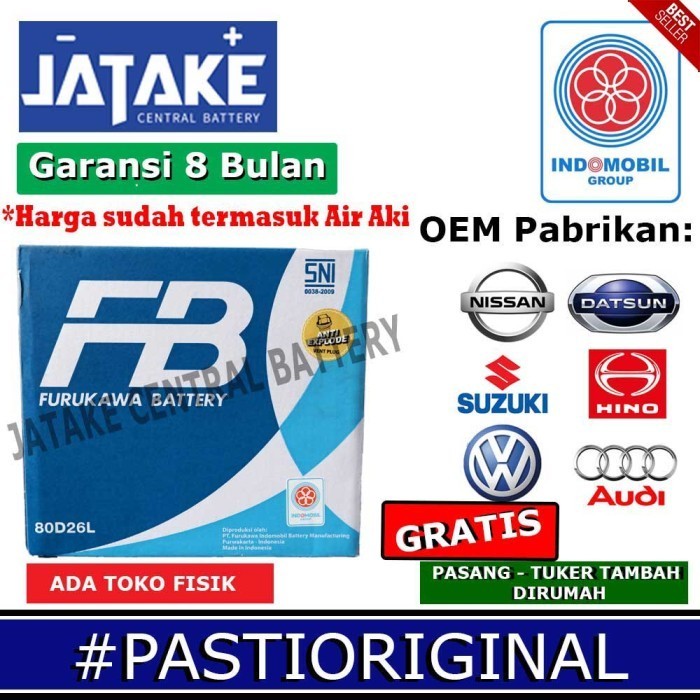 [New] Aki Basah 80D26L Furukawa Fb Premium Mobil Toyota Innova Diesel Diskon