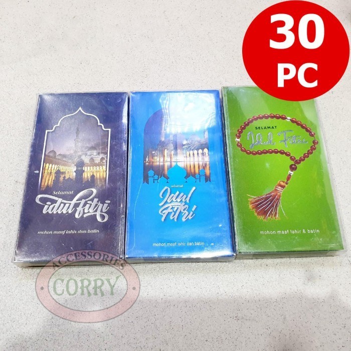 

Angpao Idul Fitri Lebaran Isi 30 Mewah 16 Cm Amplop Uang Hijau Biru Em