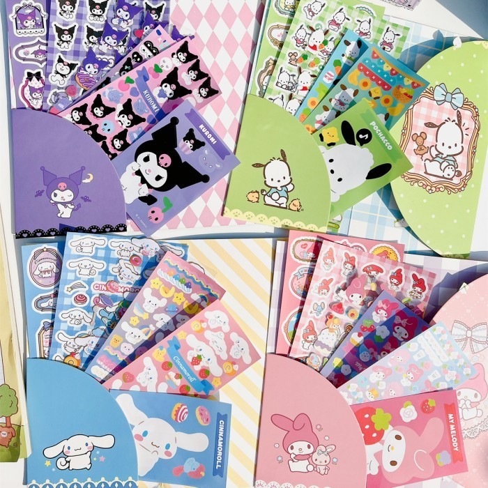 

Set Sticker Amplop Sanrio Melody Kuromi Cinamoroll Hellokitty