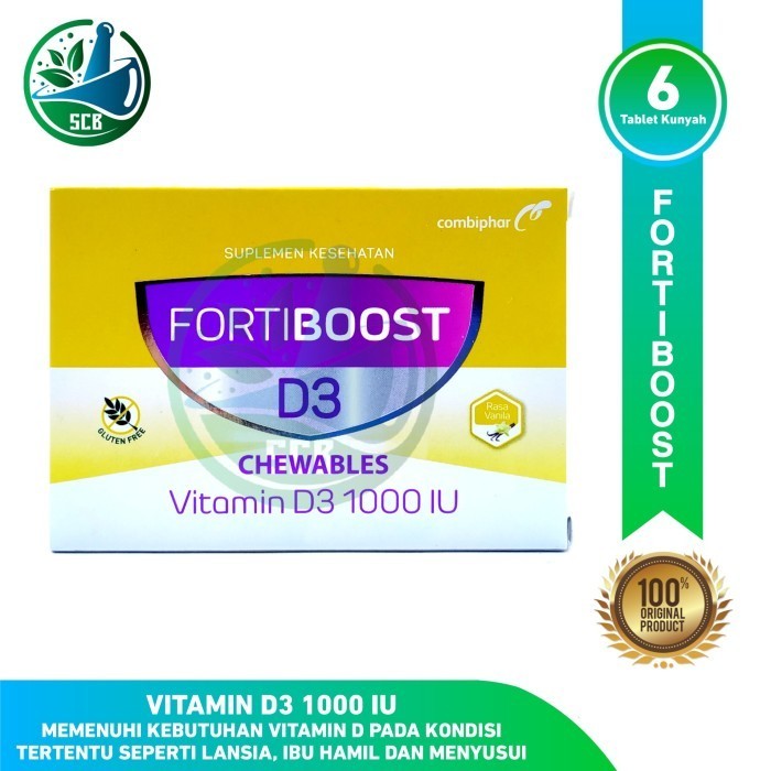 

Tiost D3 1000 Iu - Amplop, 1 Strip 6 Tablet Kunyah
