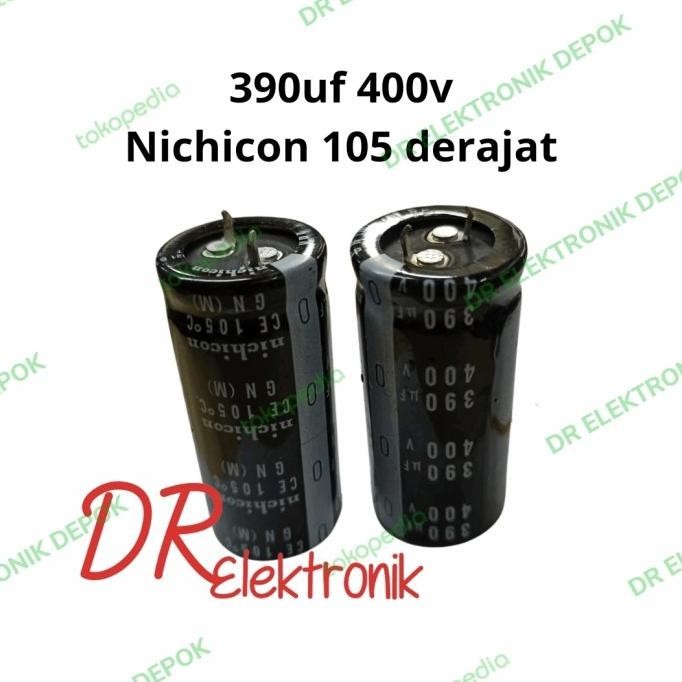 Terbaru Elco Elko NIPPON Kapasitor 390uf 390 uf mikro 400v 400volt 400 volt dre3