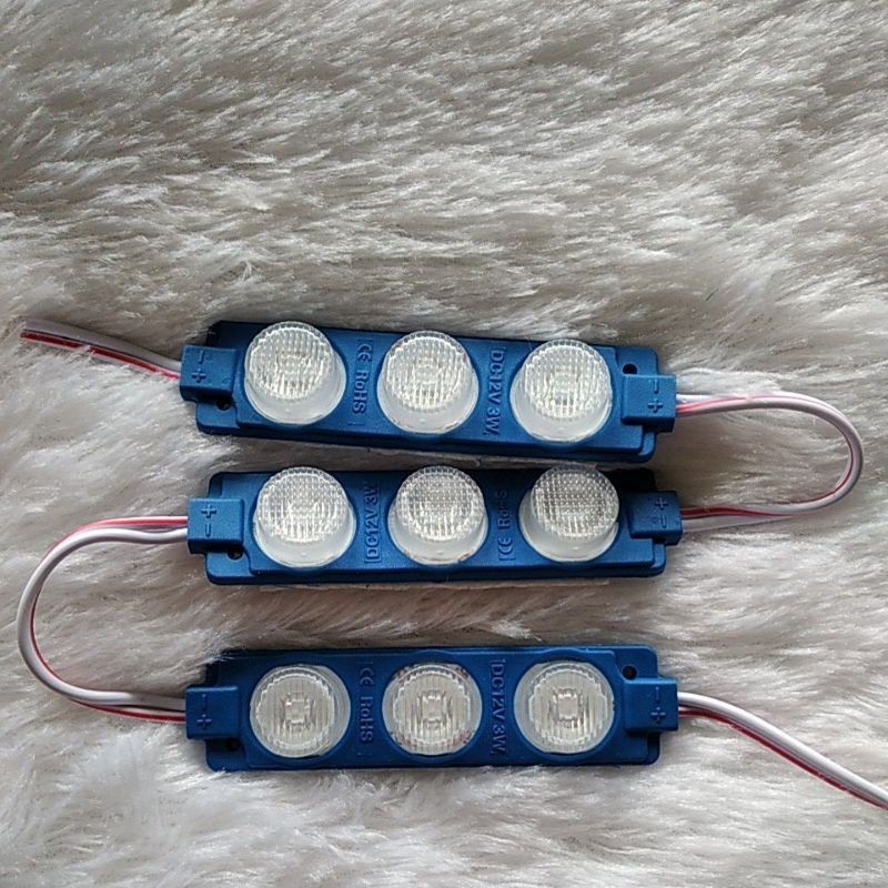 Lampu led modul 3 mata 12volt waterproof 3 mata 12v BIRU