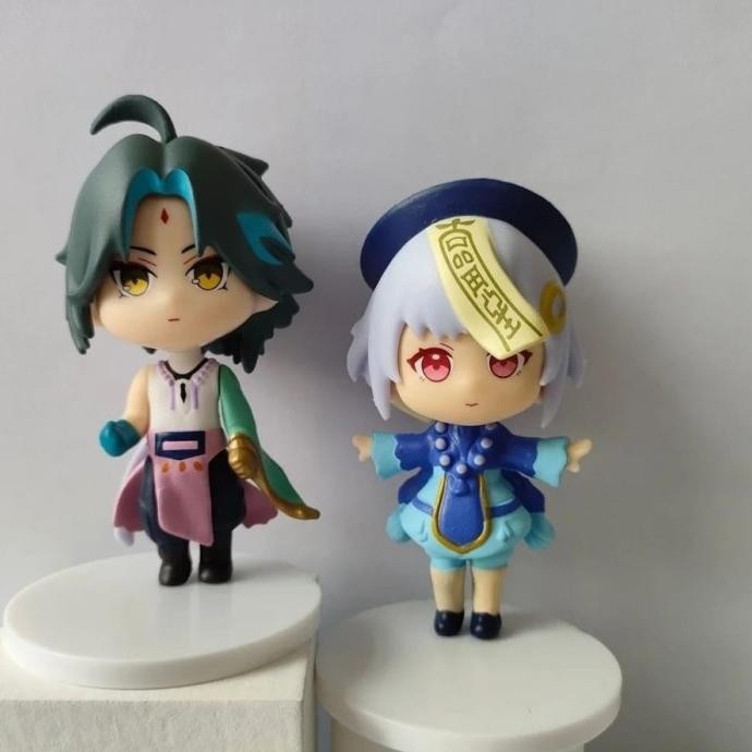 Action Figure Set Genshin Impac Keqing Qiqi Ganyu Xiao Topper Cake