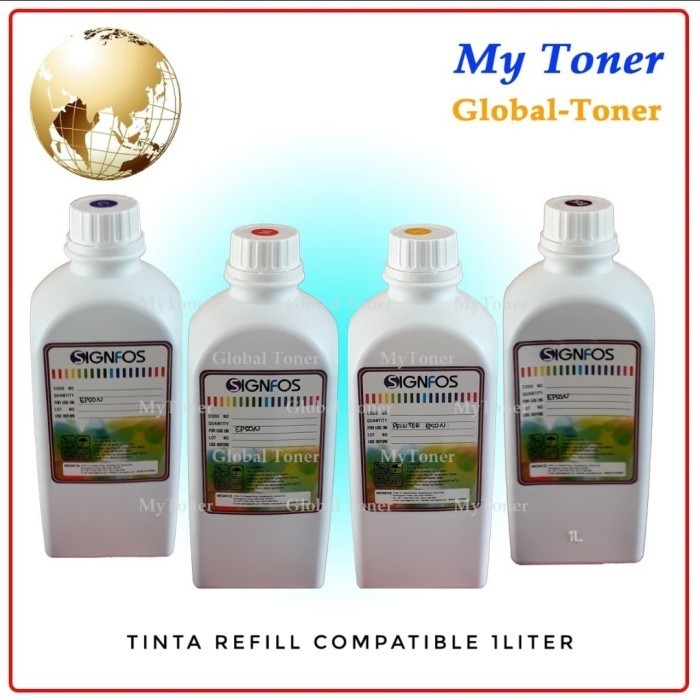 

1Set Tinta Korea Dye Ink Signfoss 1 Liter Tidak Luntur Cmyk Best