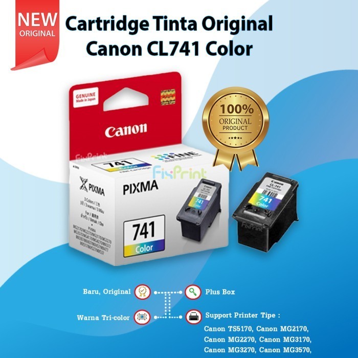 Cartridge Tinta Cl741 Color, Printer Canon Mg3570 Mg4170 Mx377 Mx397 Best
