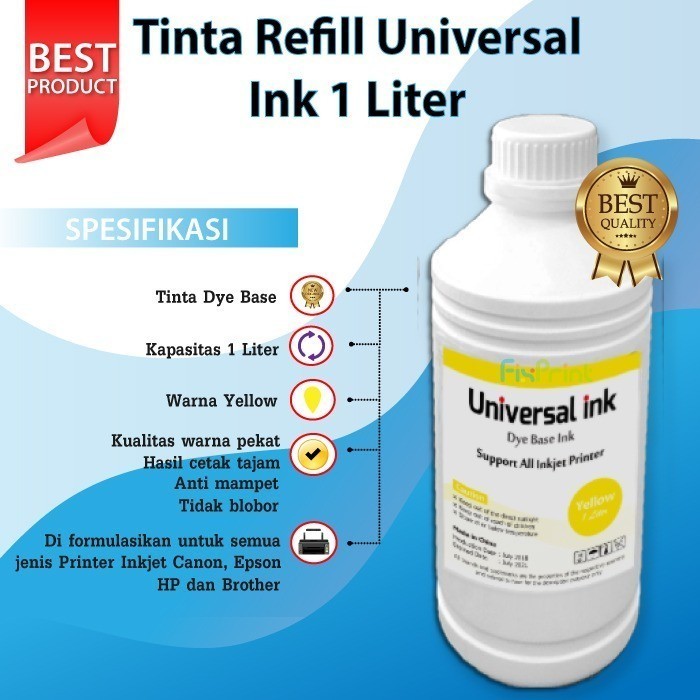 Tinta Epson 1 Liter Refill Printer L1110 L3100 L3101 L3110 L3116 L3150 Best