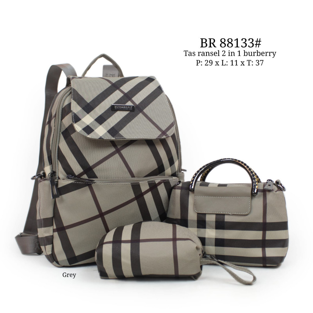 [BEAUTY LR COLLECTION] Tas Ransel Burberry 88133. Tas Ransel Burberry Set Dompet Tas Wanita Tas