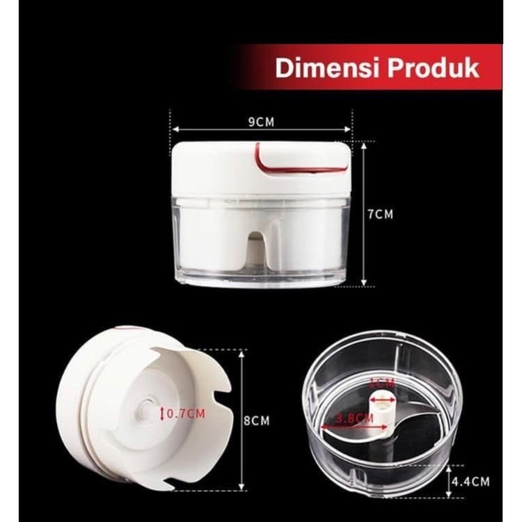 Blender Mini Manual Tarik -Pemotong Bawang Putih Cabe Giling Chopper Best