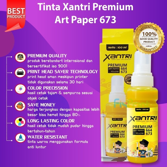 Tinta Photo 664 Art Paper Epson L121 L120 L1300 L1455 L1800 T1100 L805 Best