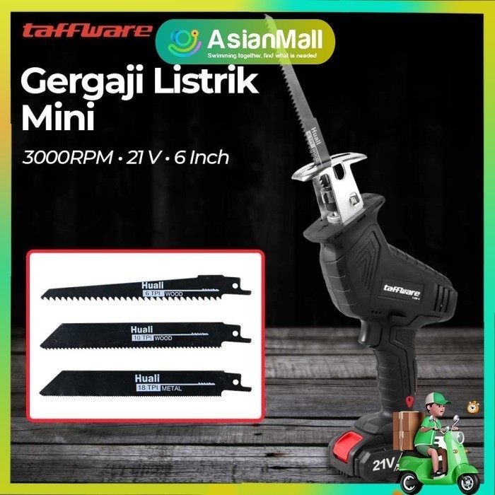 ✨Ori Gergaji Mesin Cordless Portable Elektrik Cas Ulang Pemotong Kayu Pohon Terbatas