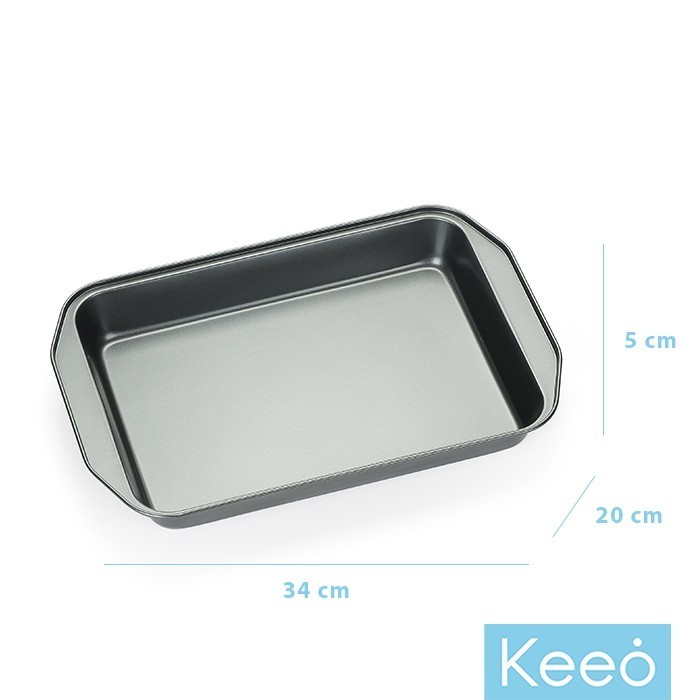 Keeo 34 Cm Loyang Kue Anti Lengket Teflon Kotak Persegi 34 X 20 X 5