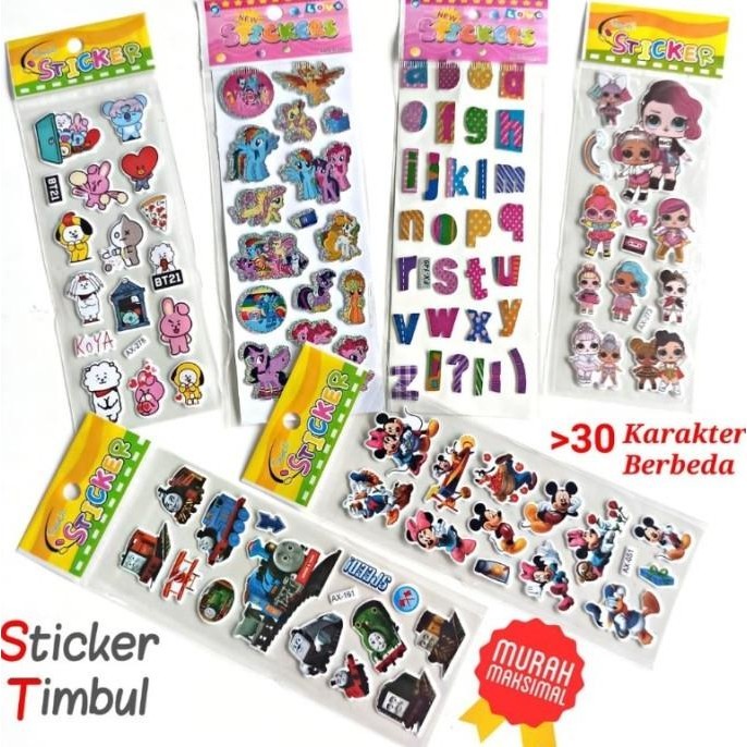

STIKER / STICKER ANAK 3D TIMBUL / STIKER MAINAN TEMPEL / STIKER LUCU
