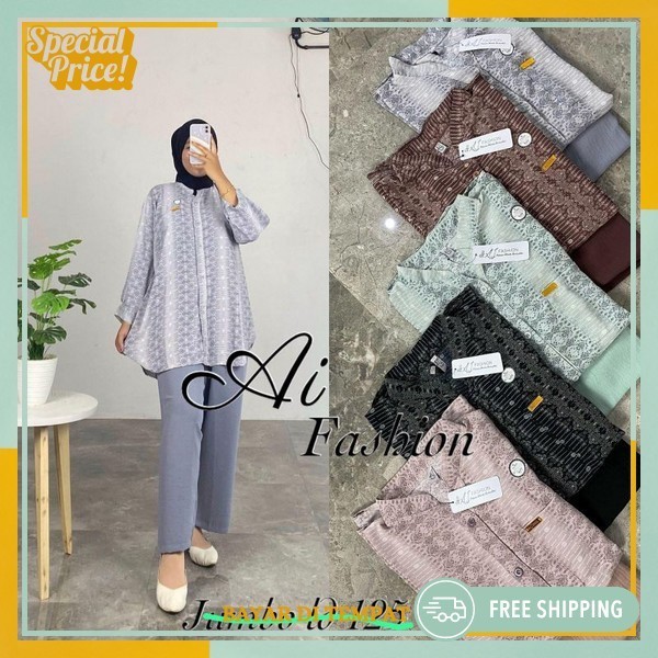 One Set Perempuan Tunik Set Viral Setelan Muslimah Atasan Bawahan Clana Oneset Panjang Muslim Setela