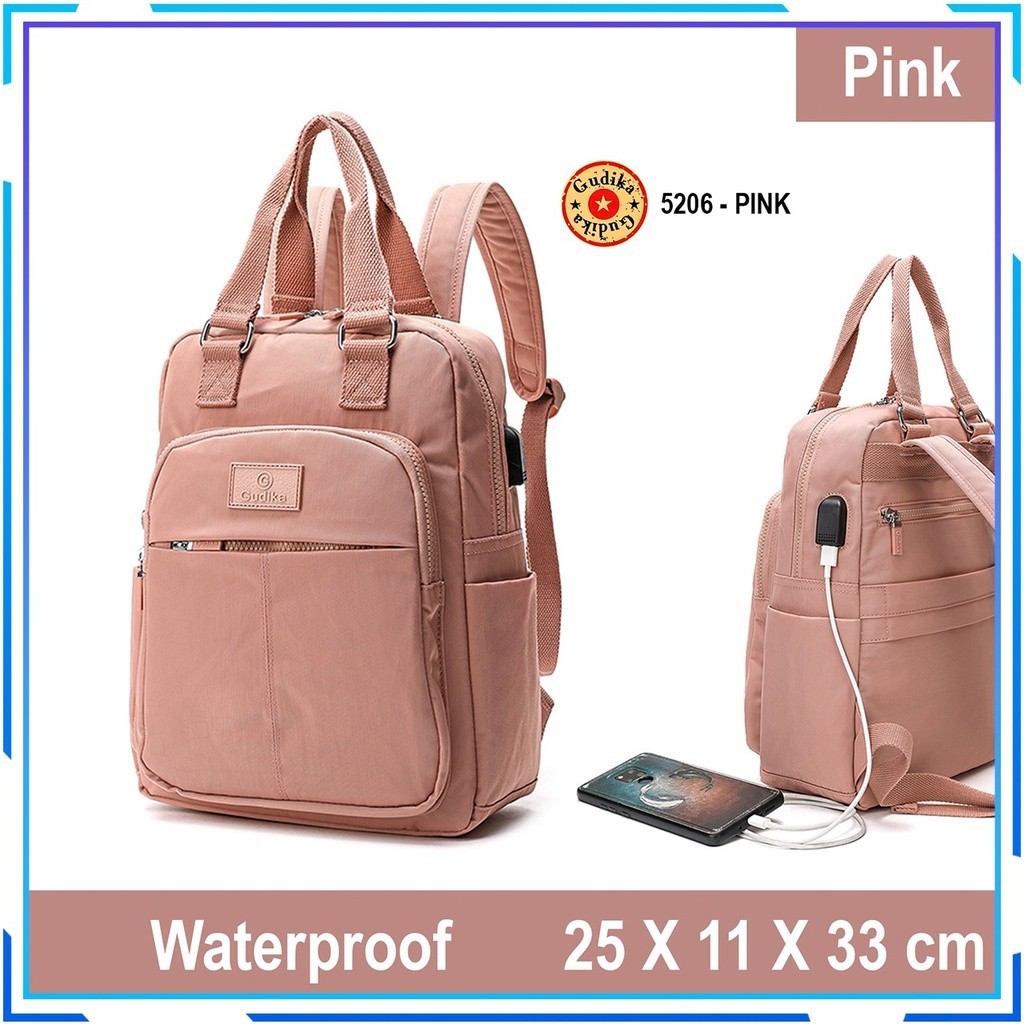 TAS LAPTOP KUAT ANTI AIR // GUDIKA 5206 - Tas Ransel Laptop Wanita Kekinian Import Original Terbaru