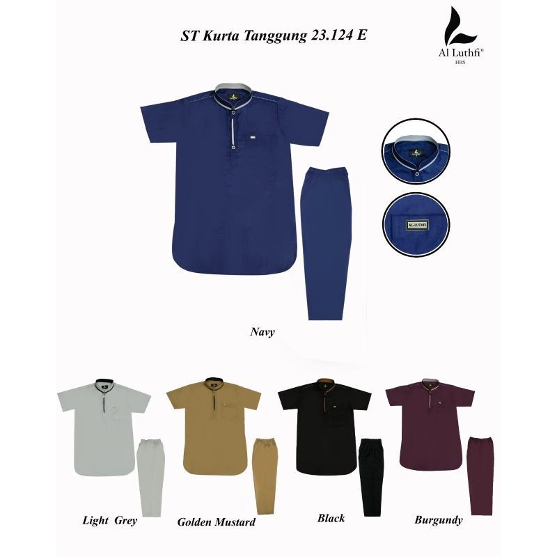 Baju Koko Stelan Kurta Anak Tanggung / Anak SMP Al-Luthfi Kurta / Pakistan Warna Lengan Pendek Model
