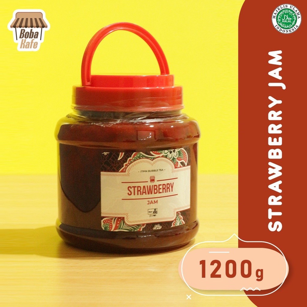 

Whole Strawberry Jam - Selai Buah Strawbery Utuh @1.2Kg - Kemasan Toples Praktis