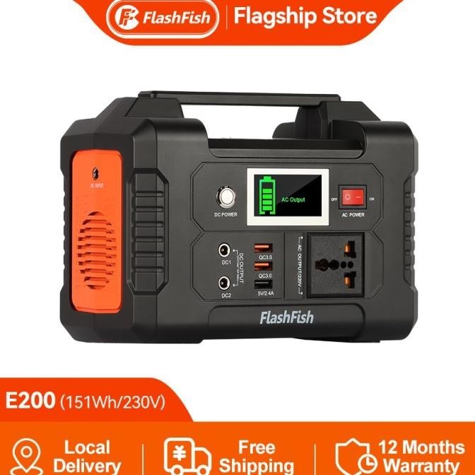 Flashfish E200 Portable Power Station Power Daya Berkemah Bank Batera