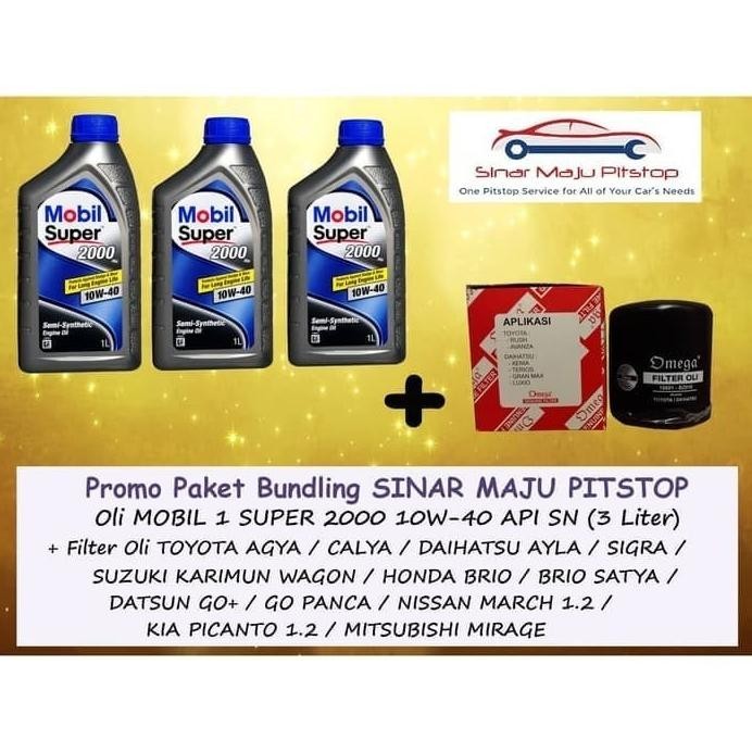 Promo Paket Oli Mobil 1 Super 10W-40 - 3 Liter & Filter Suzuki Karimun Wagon Best Quality