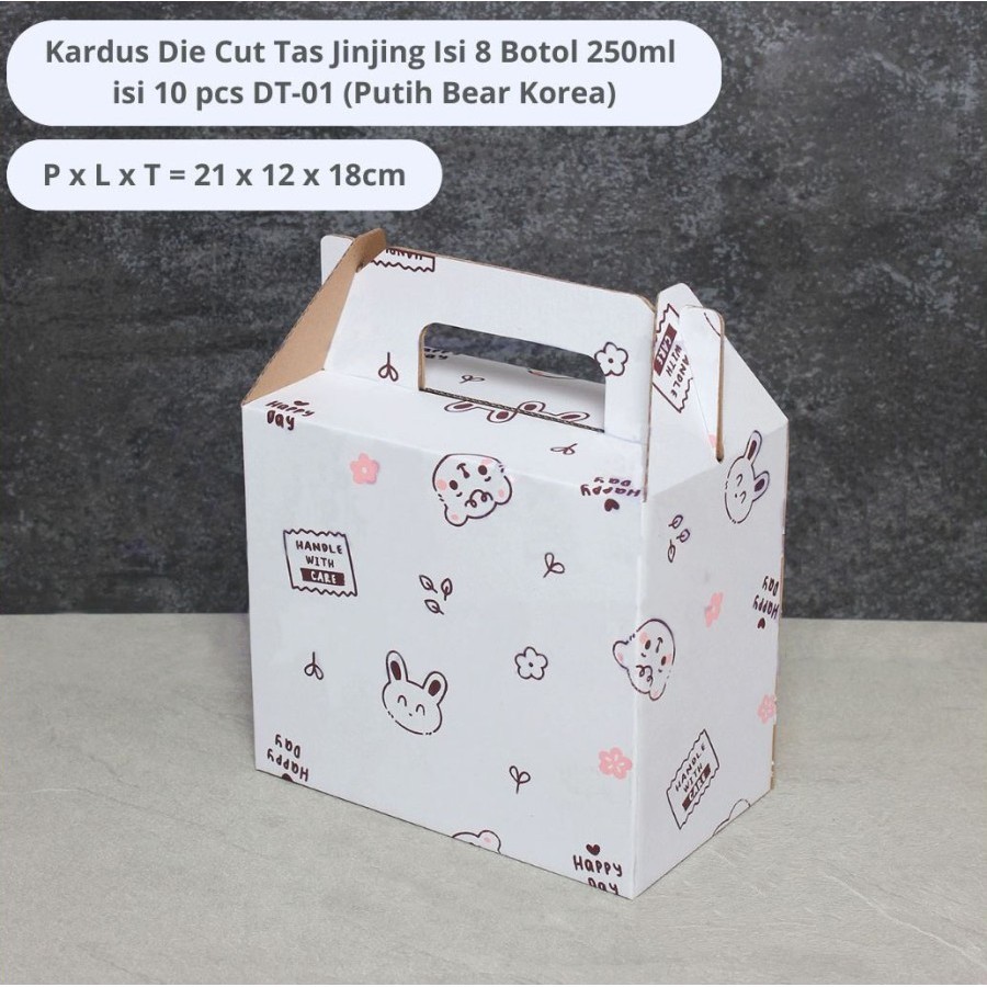 

10 Pcs Kardus Jinjing Dus Botol Kale 250ml Isi 8 Box Dus uk. 21x12x18 cm