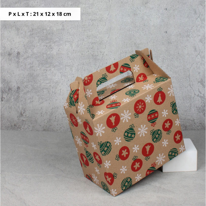 

10 Pcs Box Jinjing Natal Dus Botol Kale 250ml Isi 8 Hampers Natal 21x12x18 cm