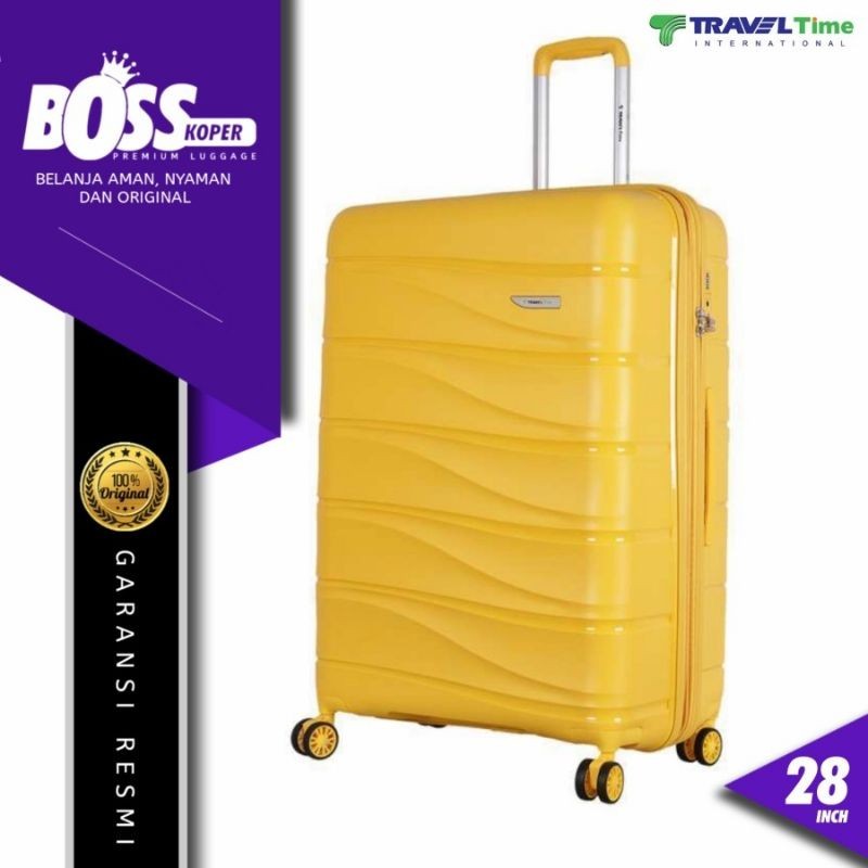 Koper 28 Inch Large TRAVEL TIME Hardcase Tahan Banting Expand TSA Original
