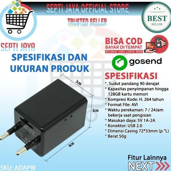 Baru Promo Kamera Kecil Tersembunyi Spy Cam Spy Kamera Spy Adaptor Charger