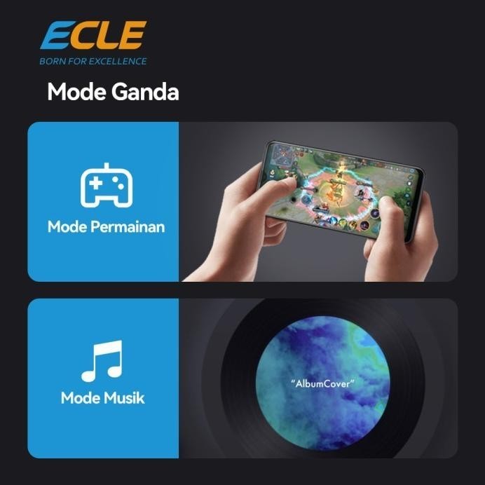 Ecle P7 Tws Gaming Bluetooth Headset Wireless Earphone Hifi Stereo  Gratis Ongkir