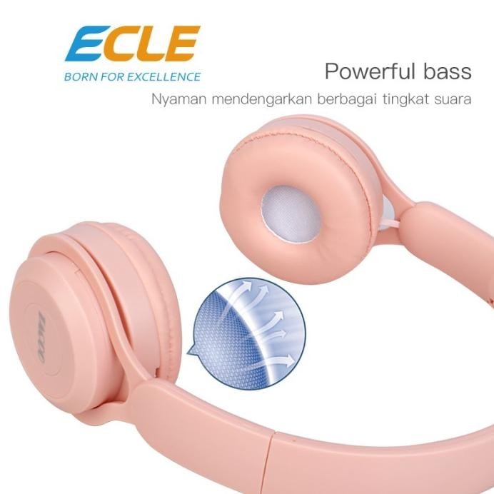 Ecle Wireless Headphone Bluetooth Headset Mic Built In Powerfull Bass Gratis Ongkir