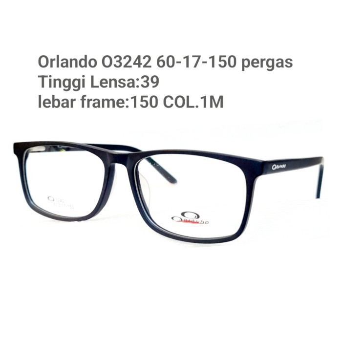 Frame Kacamata Orlando O3242 60-17-150 Pergas Size Lebar Big Size Terlariss 