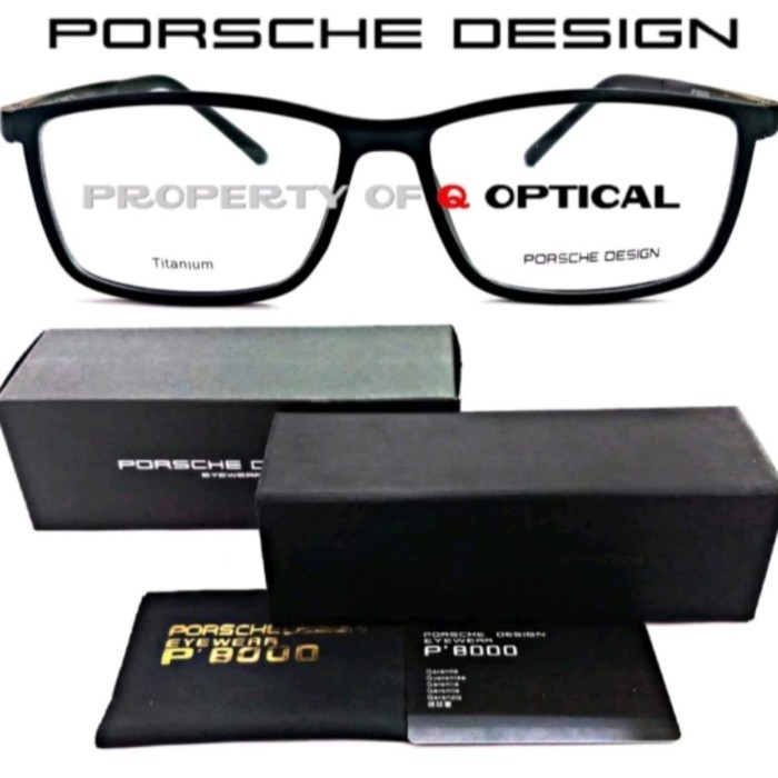 Kacamata Frame Pria Porsche Design Titanium P'8228-E Matte Black Terlariss 