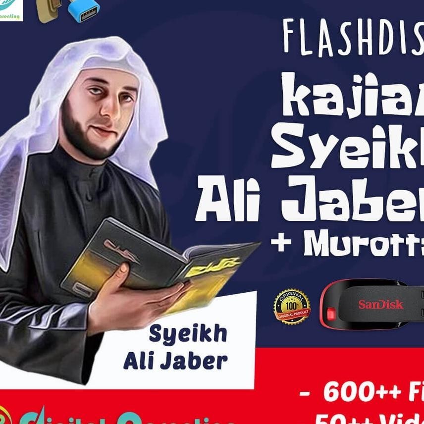 Flashdisk Ceramah Syeikh Ali Jaber 32Gb | 500+ File Video & Mp3 | Bonus Otg