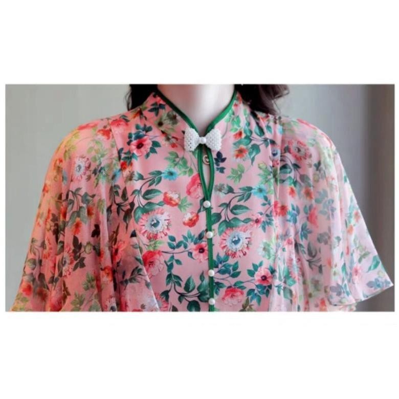 CR - 12346 Baju Maxi dress CNY China cheongsam sanghai hari raya cina Imlek tahun baru pesta santai 