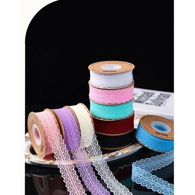 

TERLARIS [1Rol 45Meter] Korean Pita Renda Lace Ribbon 3cm. | PITA RENDA LEBAR 3 CM RIBBON PITA BUNGA / FLOWER WRAP RIBBON / PEMBUNGKUS BUNGA DAS