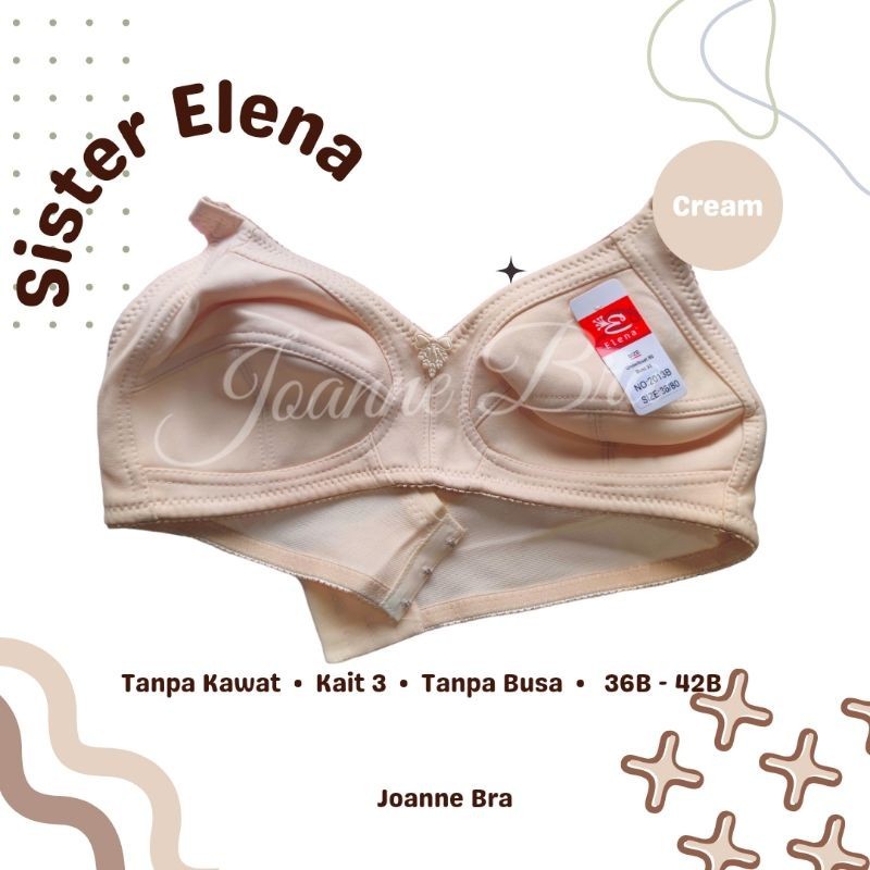 Elena Bra Basic BH Tanpa Kawat Tanpa Busa Cup B Medium E 2013 - 36B - 42B - Bra Cup Sedang Sister Ka