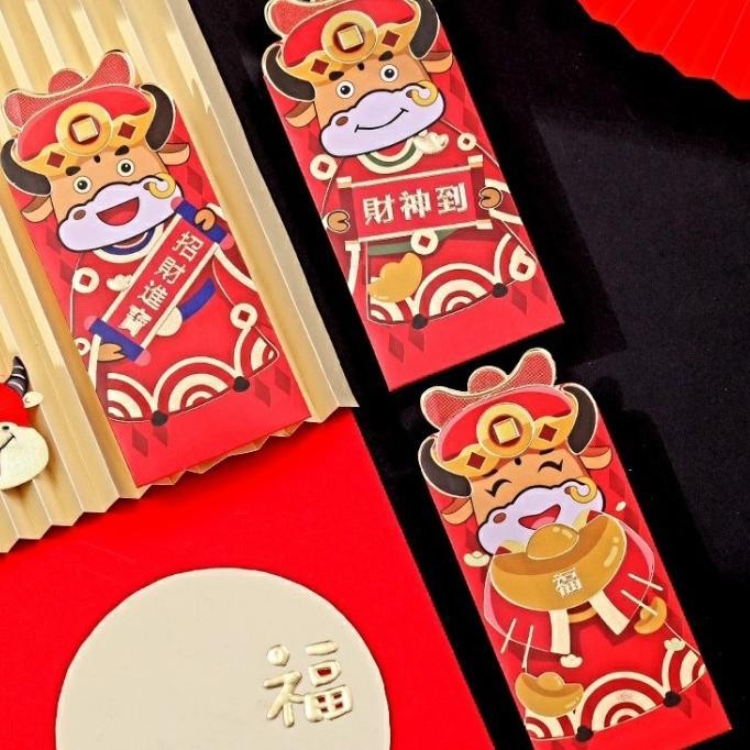 

New Hx012 Angpao Panjang Isi 3 Kerbau Emas Raja Ampao Imlek Ampau Premium Limited Edition