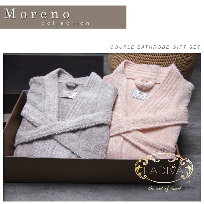 BATHROBE MORENO COUPLE SIZE M WITH BORDIR + BOX