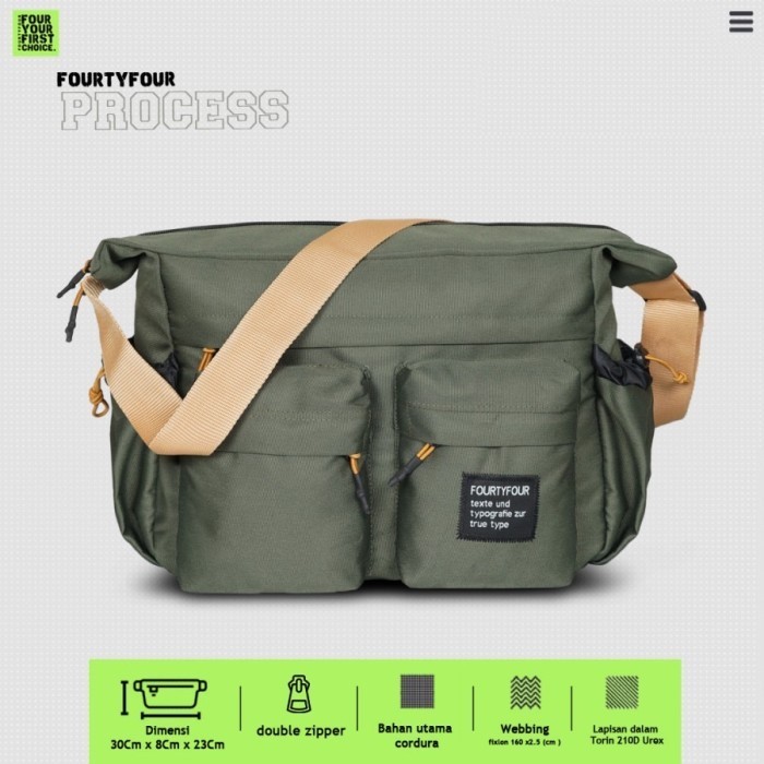tas selempang pria Tas Selempang Pria Fourtyfour Process 3.0 - Slingbag Laptop Waterproof - Hijau 2.