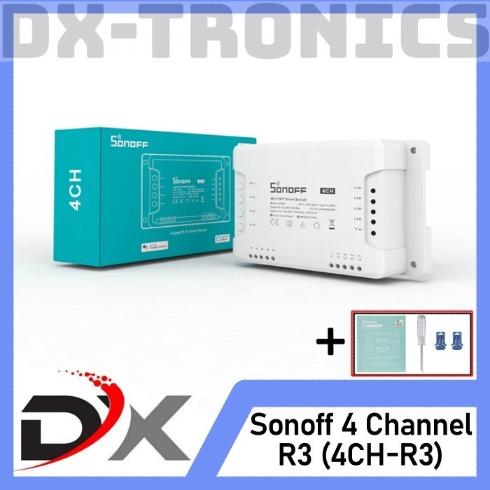 Terbaru Sonoff 4Ch - 4 Channel Gang Din Rail Wifi Switch For Smart Home Promo Terlaris