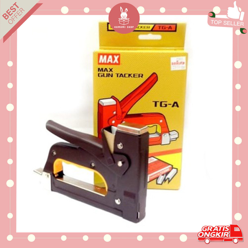 

KUMOMI - MAX Gun Tacker TG-A / Stapler Tembak / Hekter Tembak / Perkakas Dekorasi Rumah / Perlengkapan Dekorasi