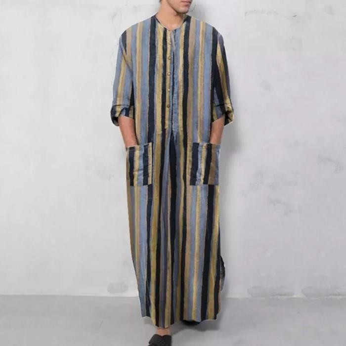 Baju Koko India Kemeja Pria Muslim Sporty / Kurta Kaftan Robe Men