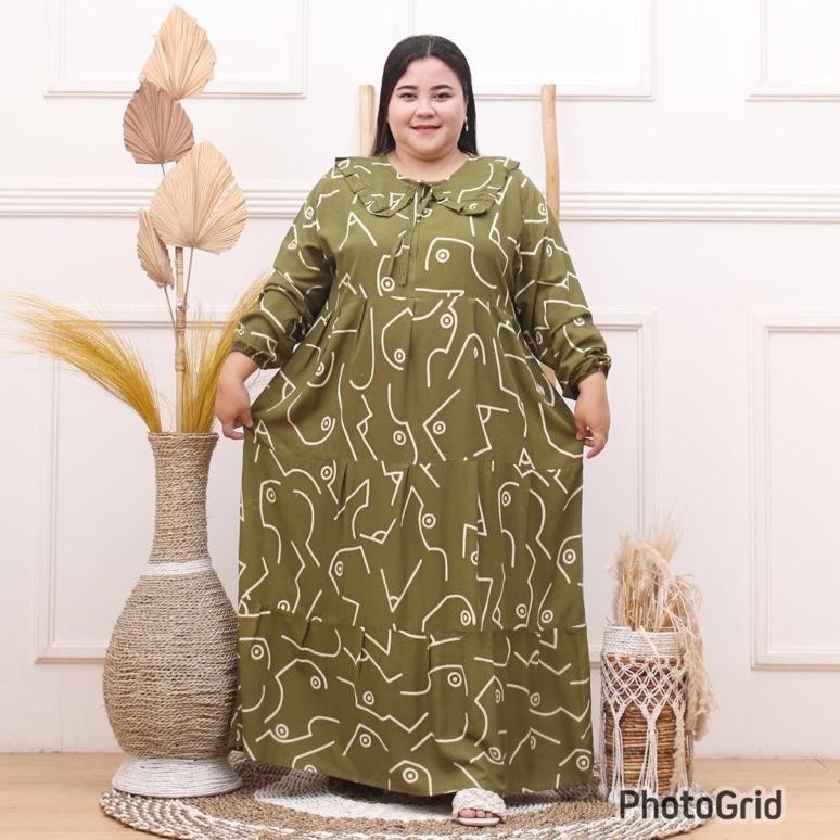 "Super Sale" MIDI DRESS JUMBO LD 130 MUAT BB 100 KG BAHAN RAYON PRRMIUM MAXI DRESS MIDI DRESS MUSLIM