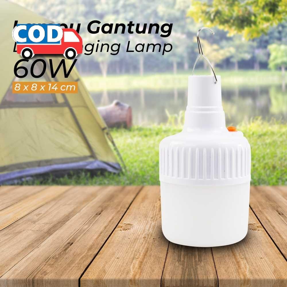 Lampu Darurat Camping Gantung 60W Rechargeable Bohlam Emergency LED Cas Portable